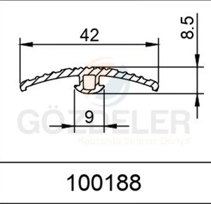 TÜRBÜN RAY DOLGU LASTİĞİ - ÖZEL- 42 MM