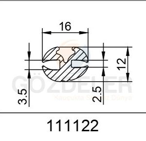 JEEP TİPİ CAM LASTİĞİ - 16 MM - PANO CAM LASTİĞİ