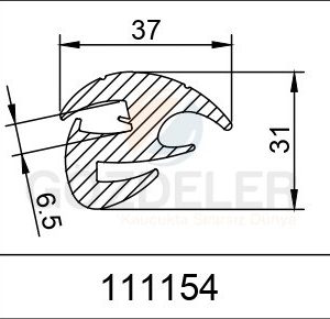 DAF 95 ÖN SABİT CAM LASTİĞİ