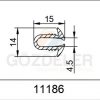 MERCEDES 302 SABİT CAM U LASTİĞİ - 14*15