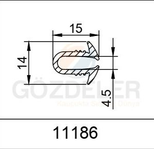 MERCEDES 302 SABİT CAM U LASTİĞİ - 14*15